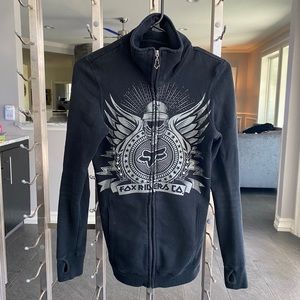 Fox black zip up sweatshirt